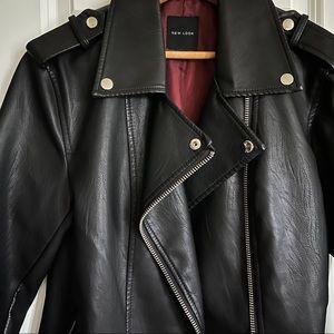 Black Oversized Faux Leather Jacket - ASOS